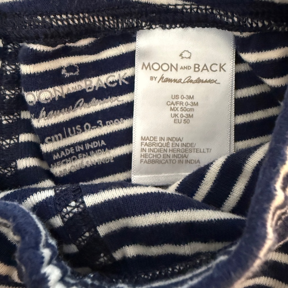Hanna Andersson Navy and White Striped Baby Bottoms